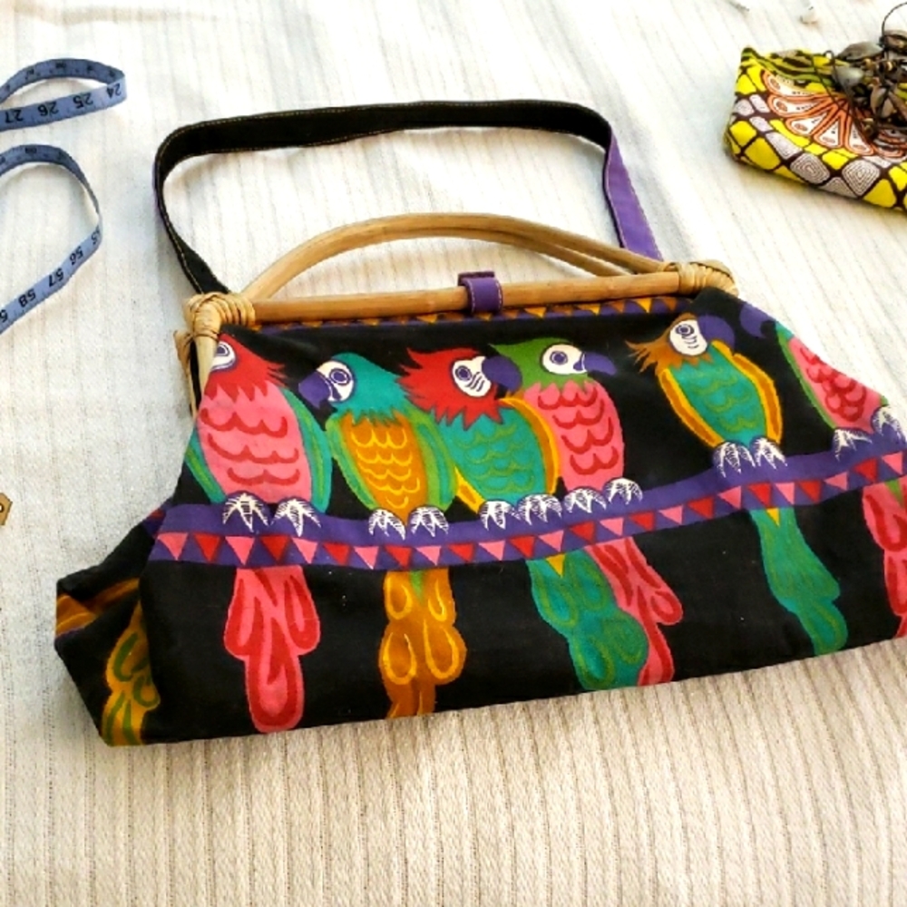 Colorful Parrot Print Handbag
